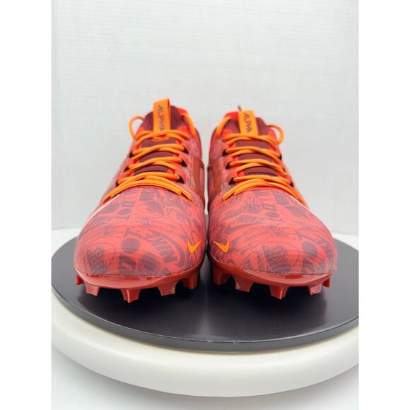 Nike Alpha Menace 4 Elite NRG Mens Sz 13 Orange Red Football Cleats FQ4046-600‎ main image 8